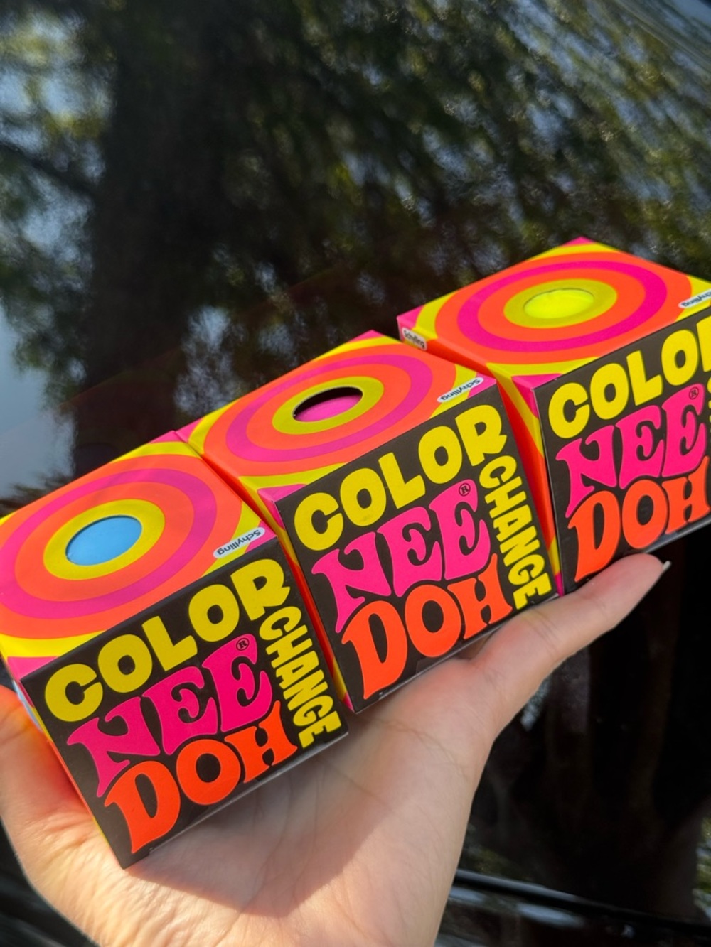 Bundle of 3 Color Change NeeDoh Colorful Sensory Squishy: Pink/Orange/Yellow